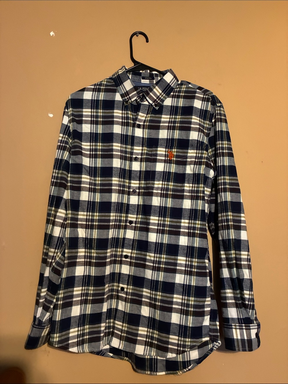 Polo by Ralph Lauren Navy, White & Brown Plaid Button-Down Shirt